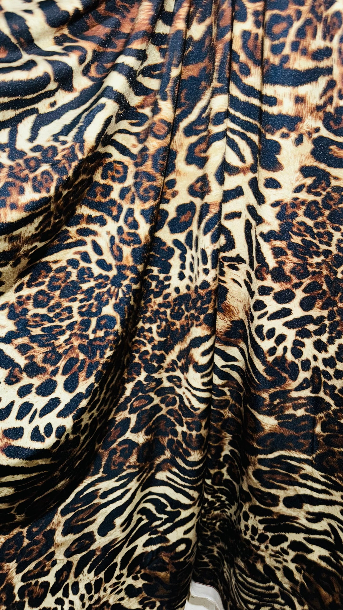 Safari Leopard design print on best quality of nylon spandex 4-way stretch 58/60” High quality fabrics by AlexLAFabrics