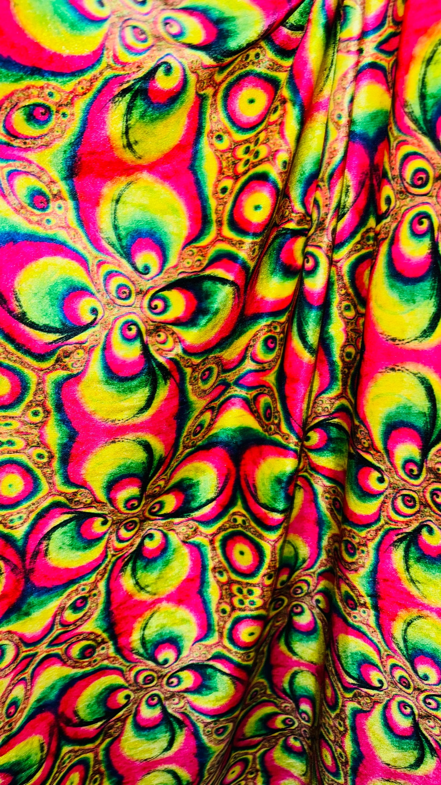 Retro Style 60s 70s abstract design print on great quality of stretch velvet 4-way stretch 58/60” High quality fabrics by AlexLAFabrics