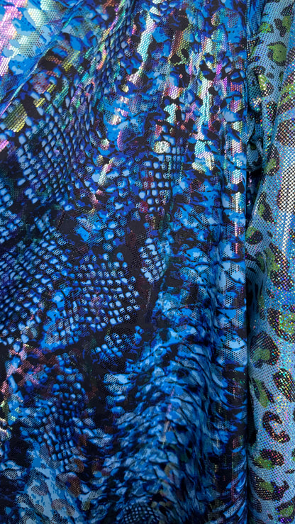 Exotic animals print hologram nylon spandex 4-way stretch 58/60” high quality fabrics by AlexLAFabrics