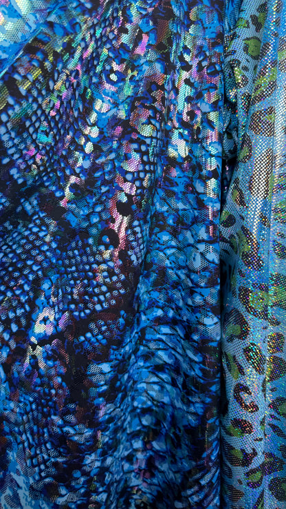 Exotic animals print hologram nylon spandex 4-way stretch 58/60” high quality fabrics by AlexLAFabrics