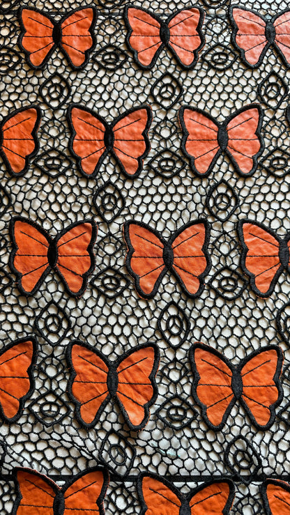 Deluxe butterfly design in Guipure lace non Stretch 55/57” High Quality fabrics by AlexLAFabrics