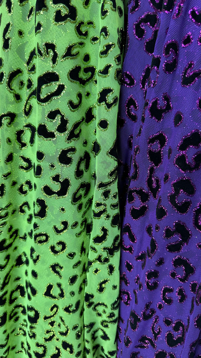 New Leopard design on power mesh with flocking 4-way stretch 58/60” High quality fabrics by AlexLAFabrics
