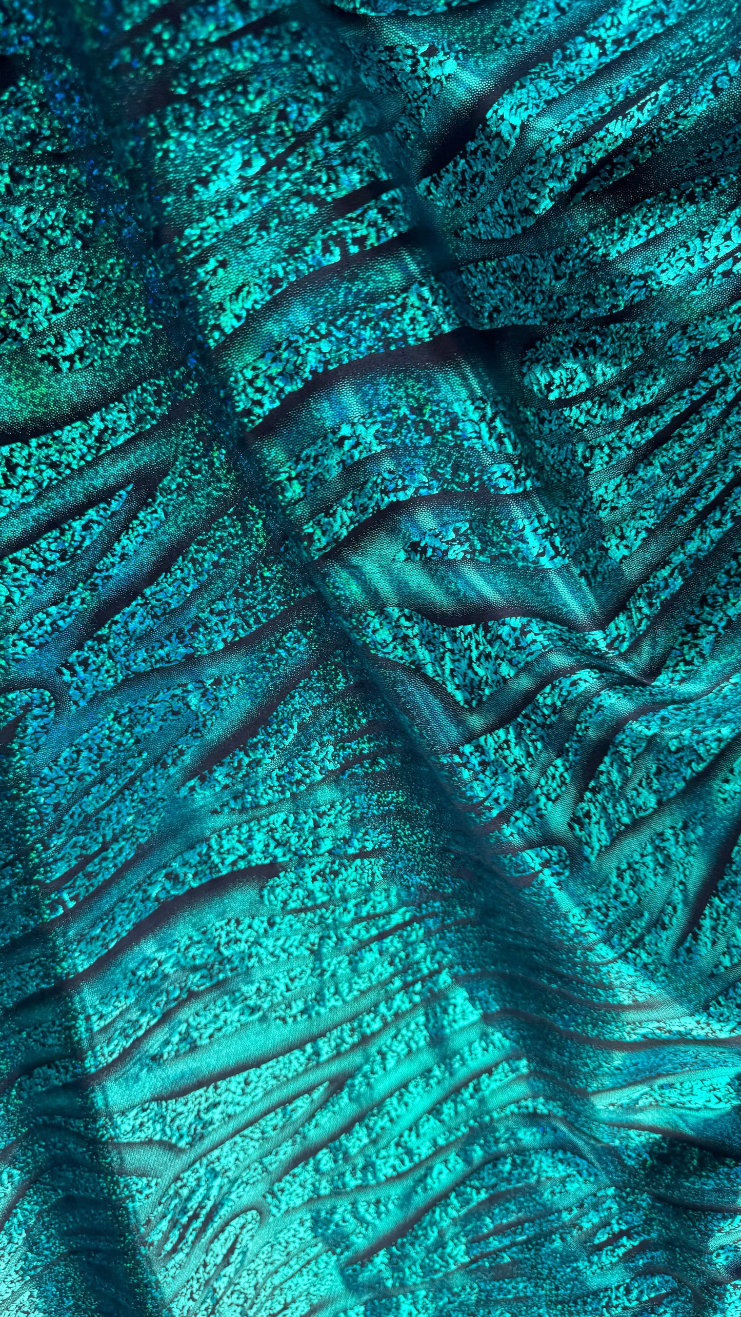 New Exotic Hologram zebra design metallic nylon spandex 4-way stretch 58/60” High quality fabrics by AlexLAFabrics