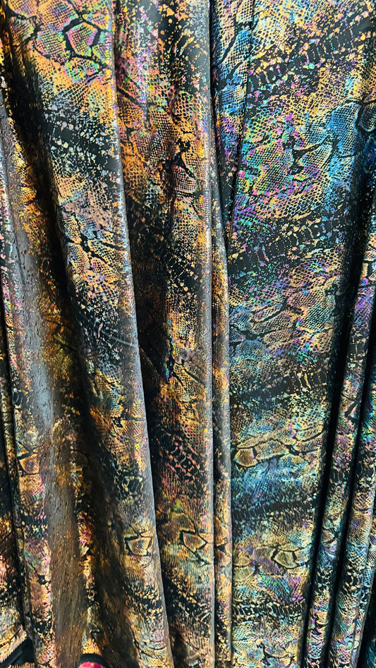 New Exotic Snake design Iridescent metallic nylon spandex 4-way stretch 58/60” High Quality fabrics by AlexLAFabrics