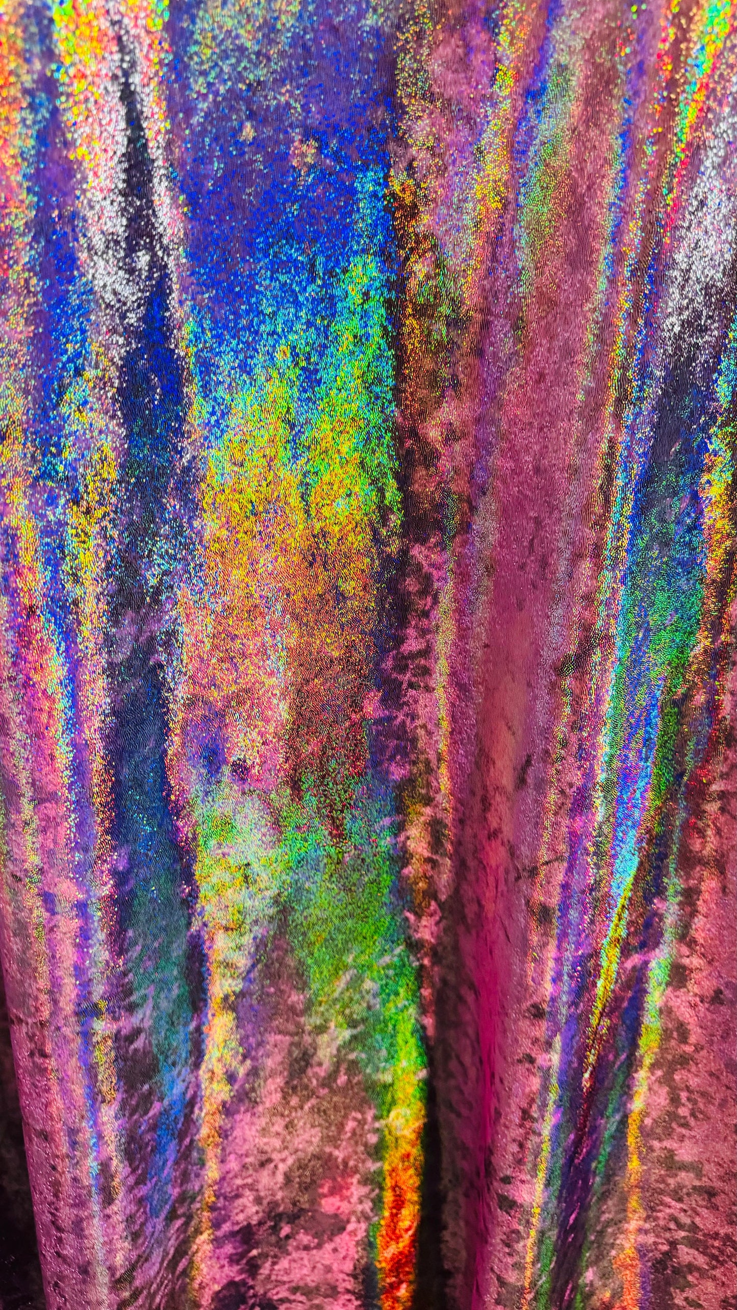 Oil slick foggy foil on stretch velvet best quality 4-way stretch 58/60” High quality fabrics by AlexLAFabrics