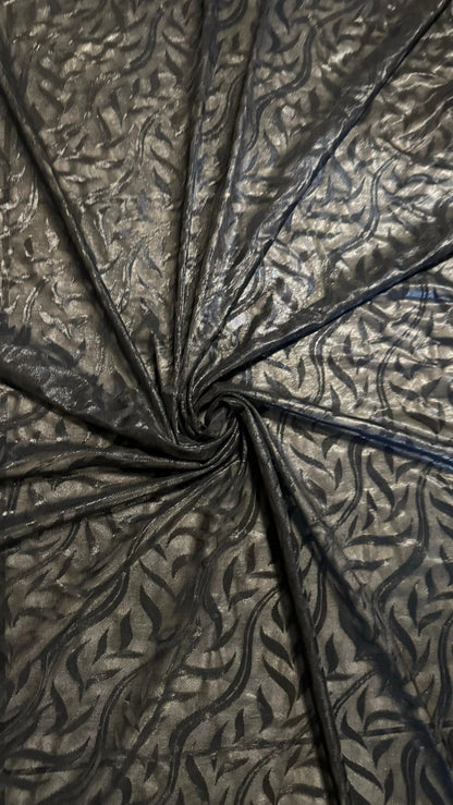 New Titanium metallic embroidery mesh 4-way stretch 58/60” High Quality fabrics by AlexLAFabrics