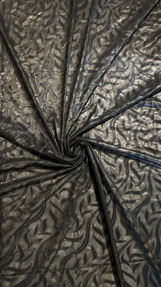 New Titanium metallic embroidery mesh 4-way stretch 58/60” High Quality fabrics by AlexLAFabrics