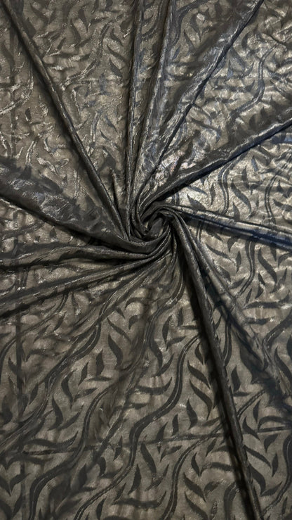 New Titanium metallic embroidery mesh 4-way stretch 58/60” High Quality fabrics by AlexLAFabrics