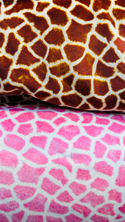 Exotic Giraffe design print on best quality of stretch velvet 4-way stretch 58/60” High quality fabrics by AlexLAFabrics