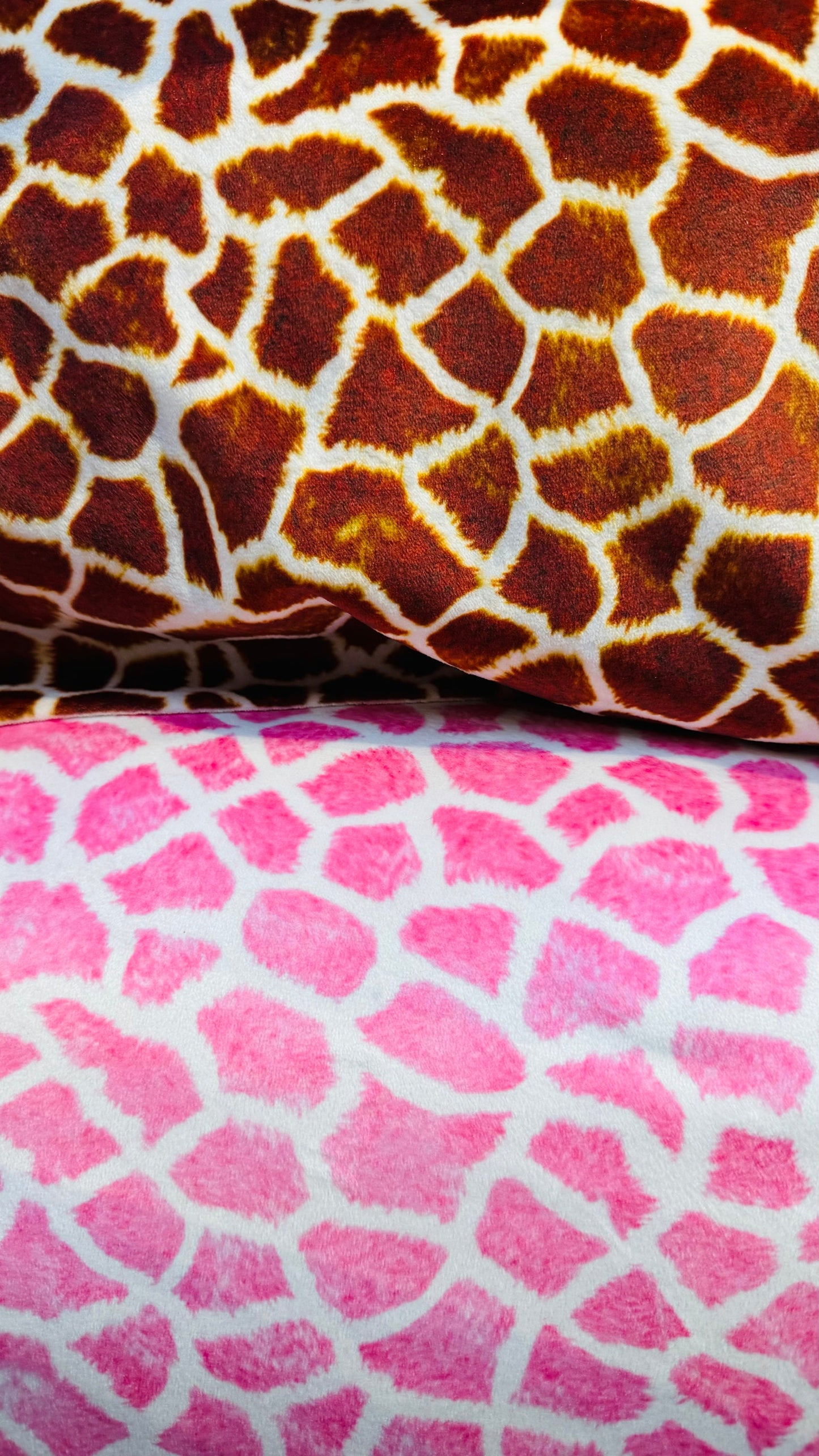 Exotic Giraffe design print on best quality of stretch velvet 4-way stretch 58/60” High quality fabrics by AlexLAFabrics