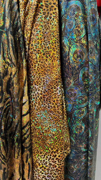 New Luxury designs hologram shattered glass metallic nylon spandex 4-way stretch 58/60” High quality fabrics by AlexLAFabrics