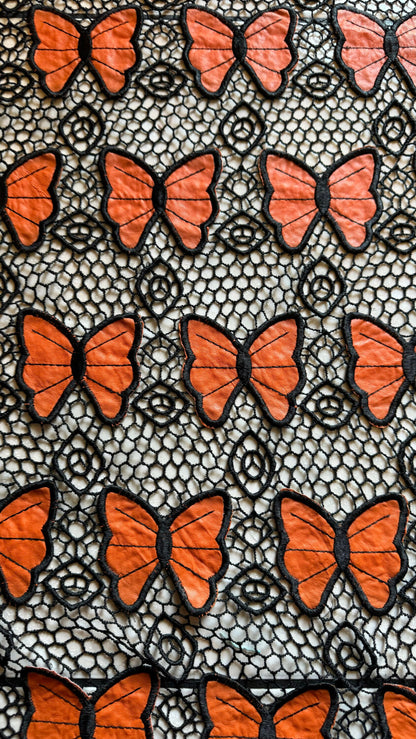 Deluxe butterfly design in Guipure lace non Stretch 55/57” High Quality fabrics by AlexLAFabrics