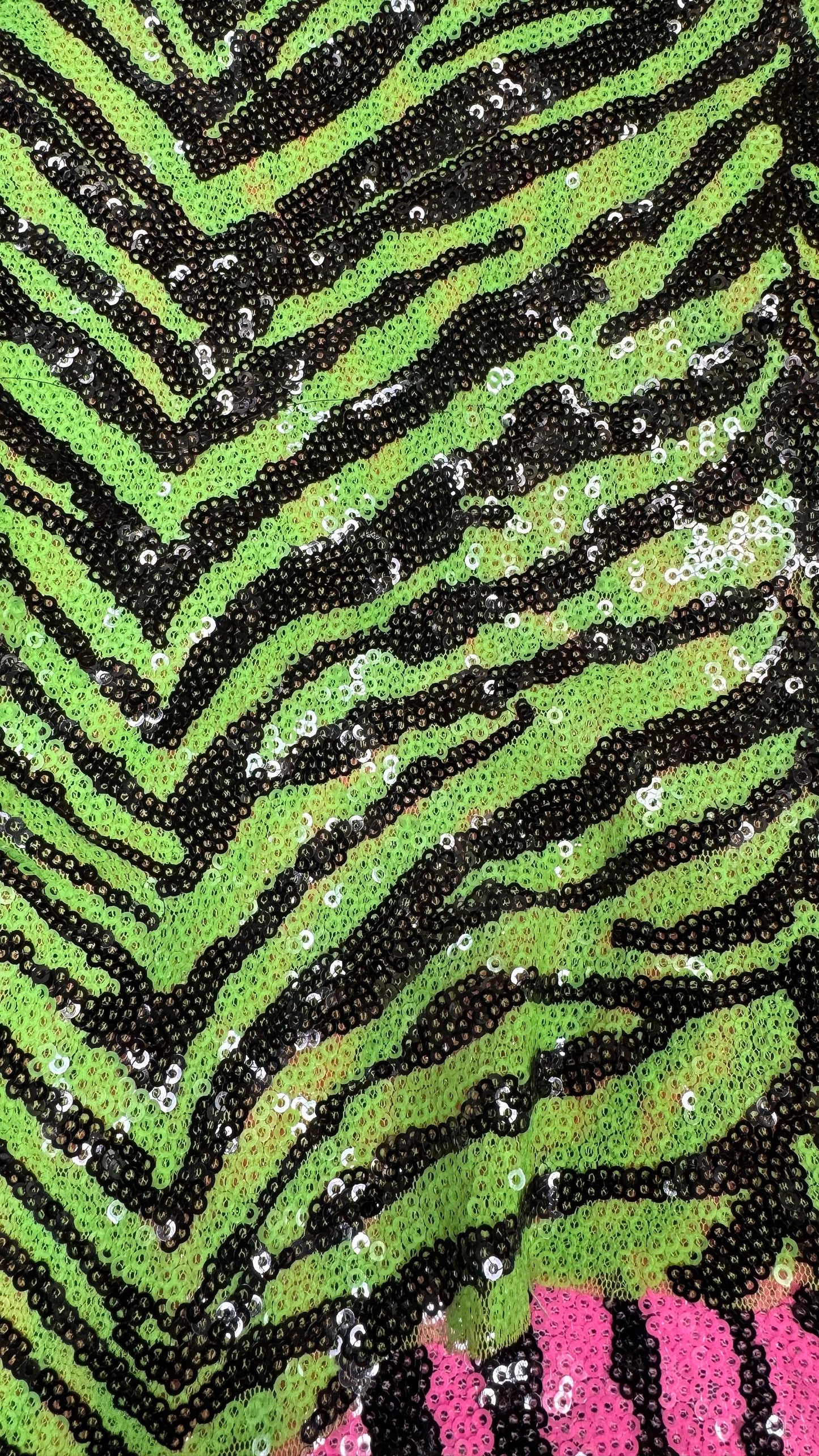 Zebra design  exotic animal on spandex sequins all over embroidered on mesh 55/57” High quality fabrics by AlexLAFabrics