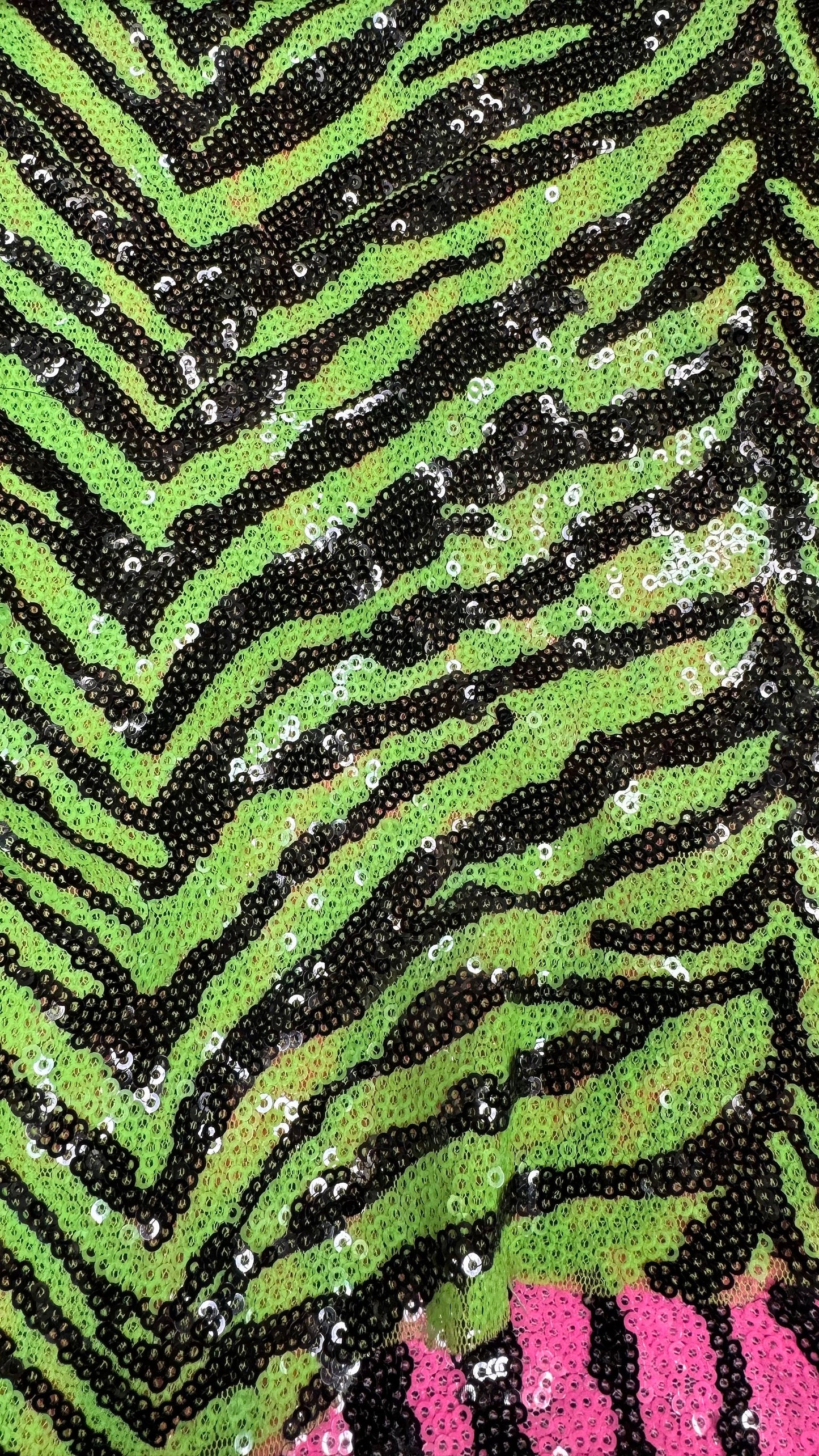 Zebra design  exotic animal on spandex sequins all over embroidered on mesh 55/57” High quality fabrics by AlexLAFabrics