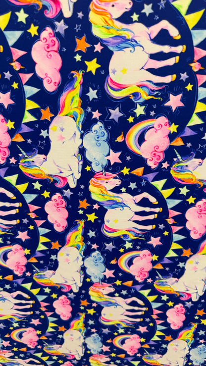 Deluxe Unicorn design print on best quality of nylon spandex 4-way stretch 58/60” High Quality fabrics by AlexLAFabrics