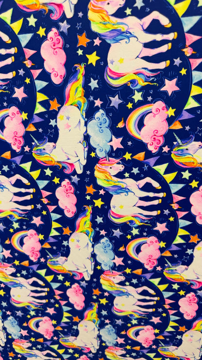 Deluxe Unicorn design print on best quality of nylon spandex 4-way stretch 58/60” High Quality fabrics by AlexLAFabrics