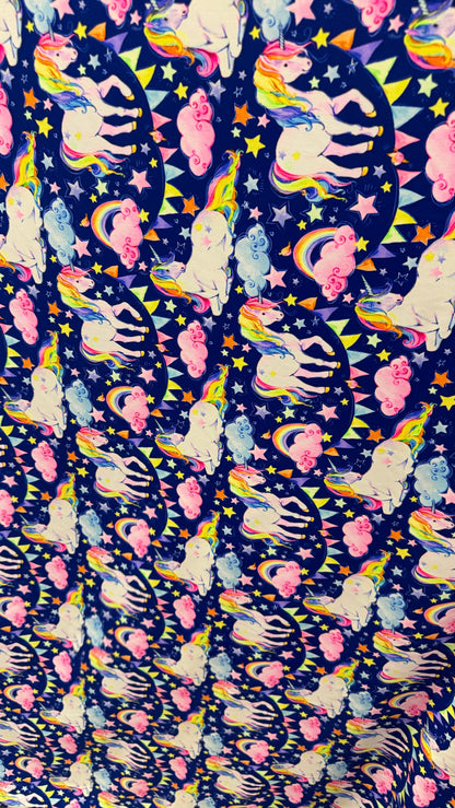 Deluxe Unicorn design print on best quality of nylon spandex 4-way stretch 58/60” High Quality fabrics by AlexLAFabrics