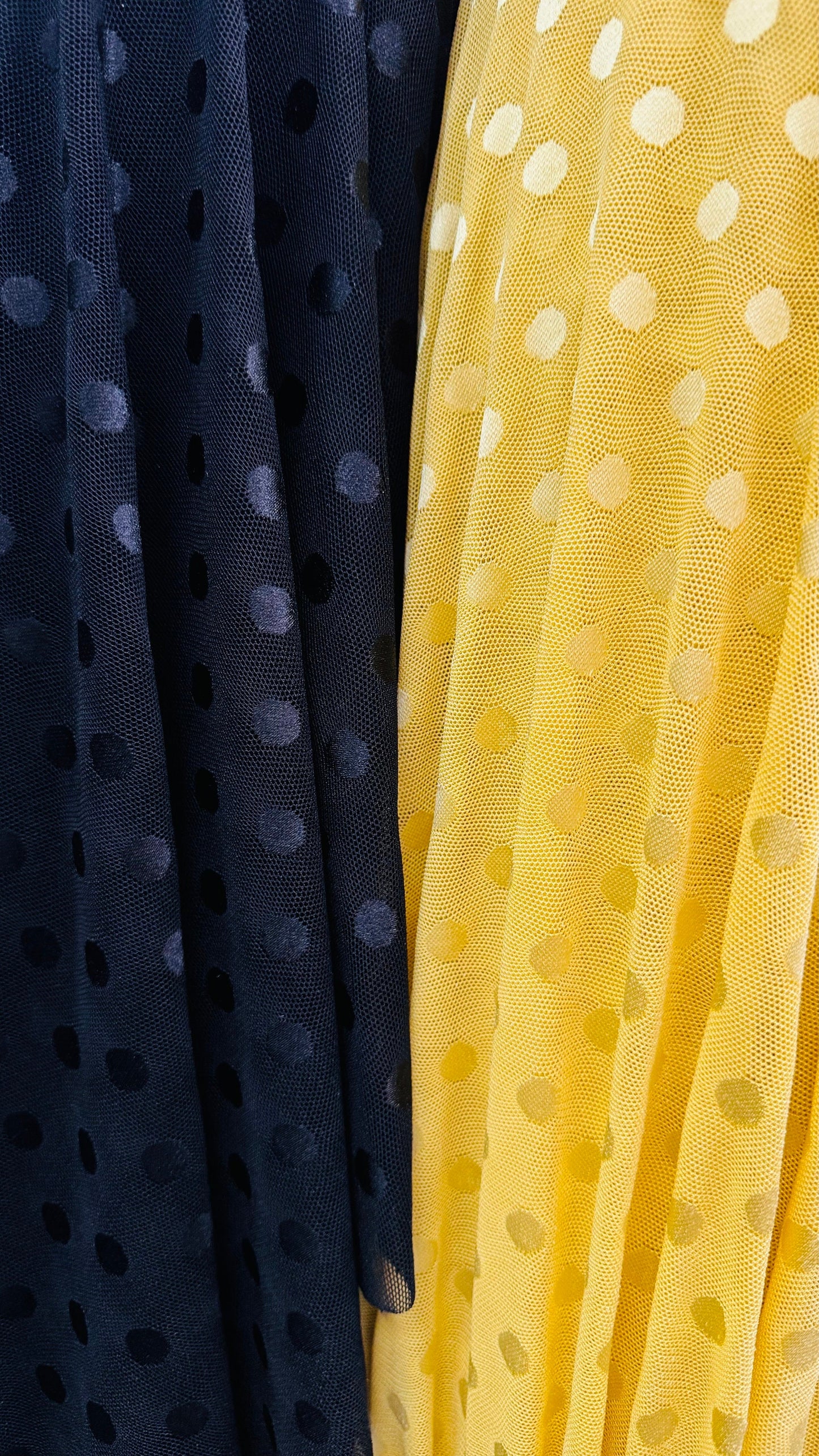 Polka dots design on power mesh 4-way stretch 58/60” High quality fabrics by AlexLAFabrics