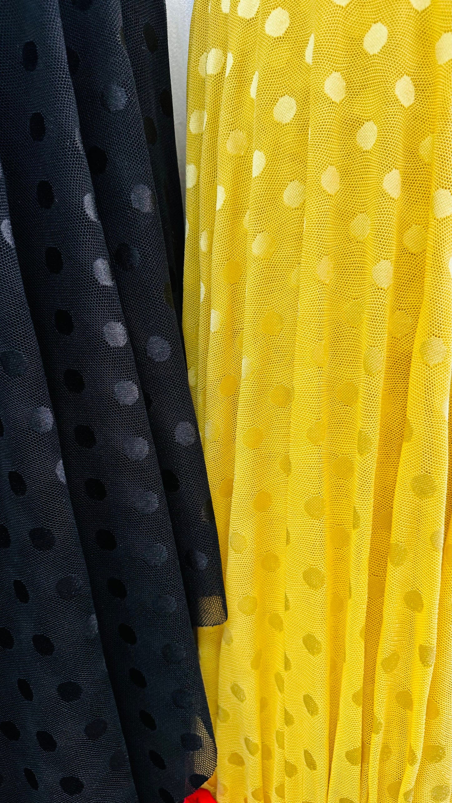 Polka dots design on power mesh 4-way stretch 58/60” High quality fabrics by AlexLAFabrics