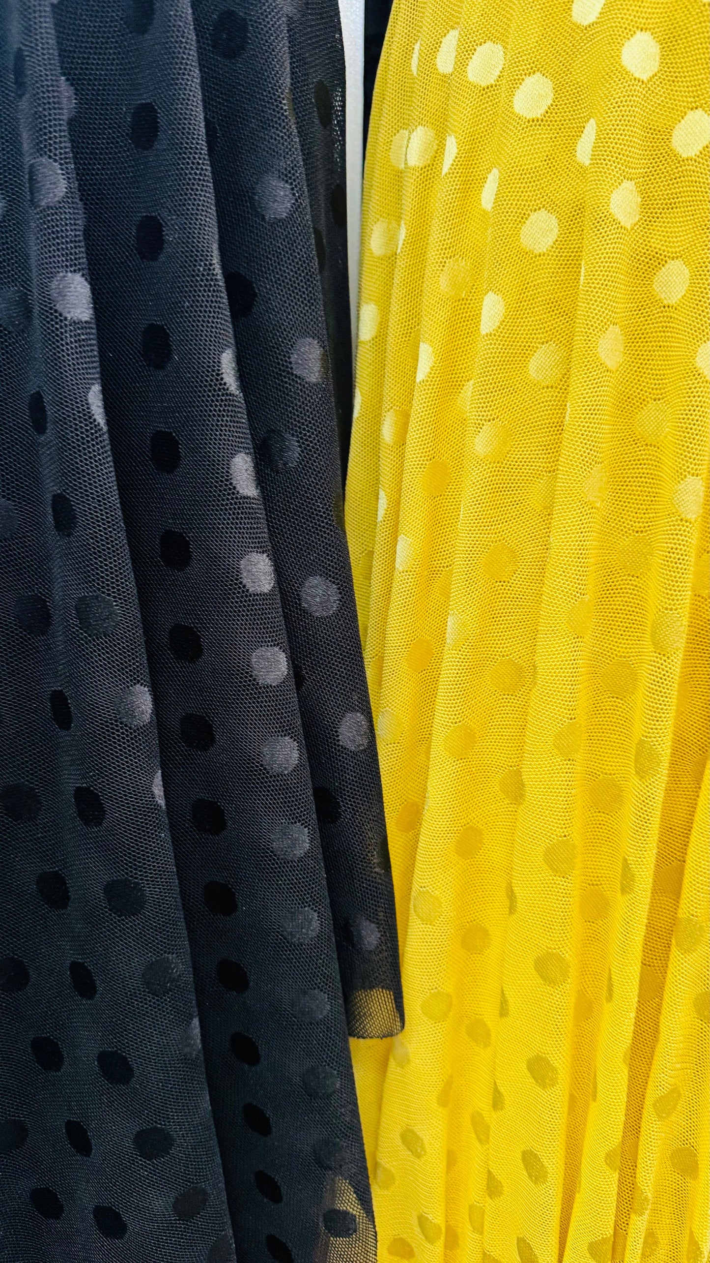 Polka dots design on power mesh 4-way stretch 58/60” High quality fabrics by AlexLAFabrics