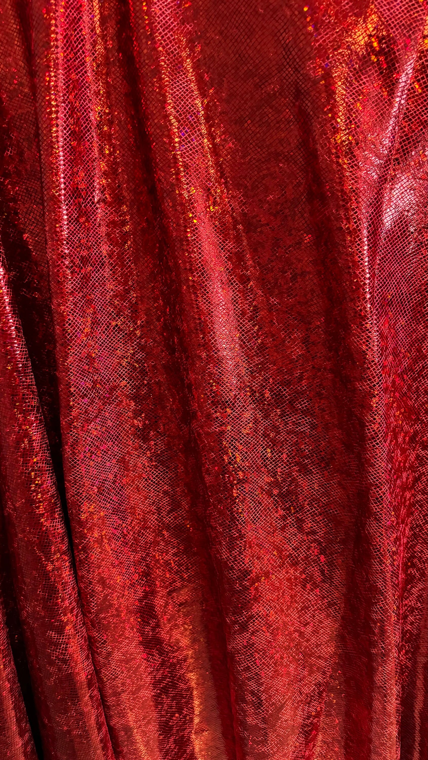 Shattered glass Red/Red  hologram metallic foil on stretch velvet best quality in the market 2-way stretch 58/60” High quality fabrics
