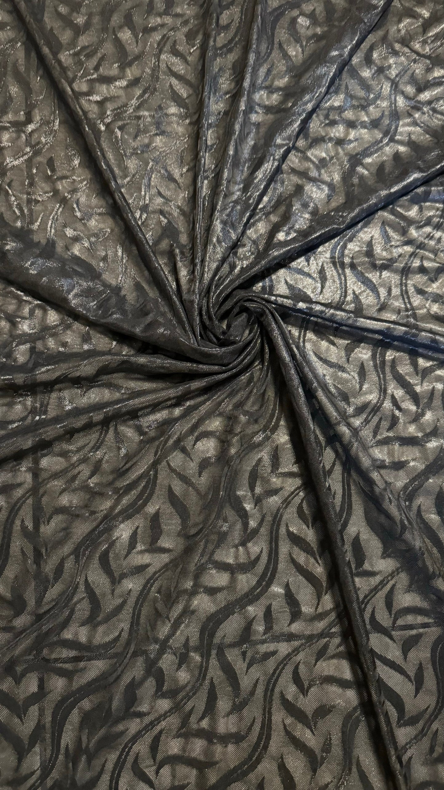 New Titanium metallic embroidery mesh 4-way stretch 58/60” High Quality fabrics by AlexLAFabrics