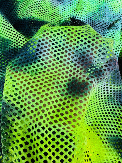 New tie dye fishnet 2-way stretch 58/60” High quality fabrics by AlexLAFabrics