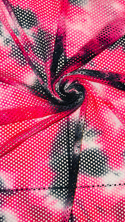 New tie dye fishnet 2-way stretch 58/60” High quality fabrics by AlexLAFabrics