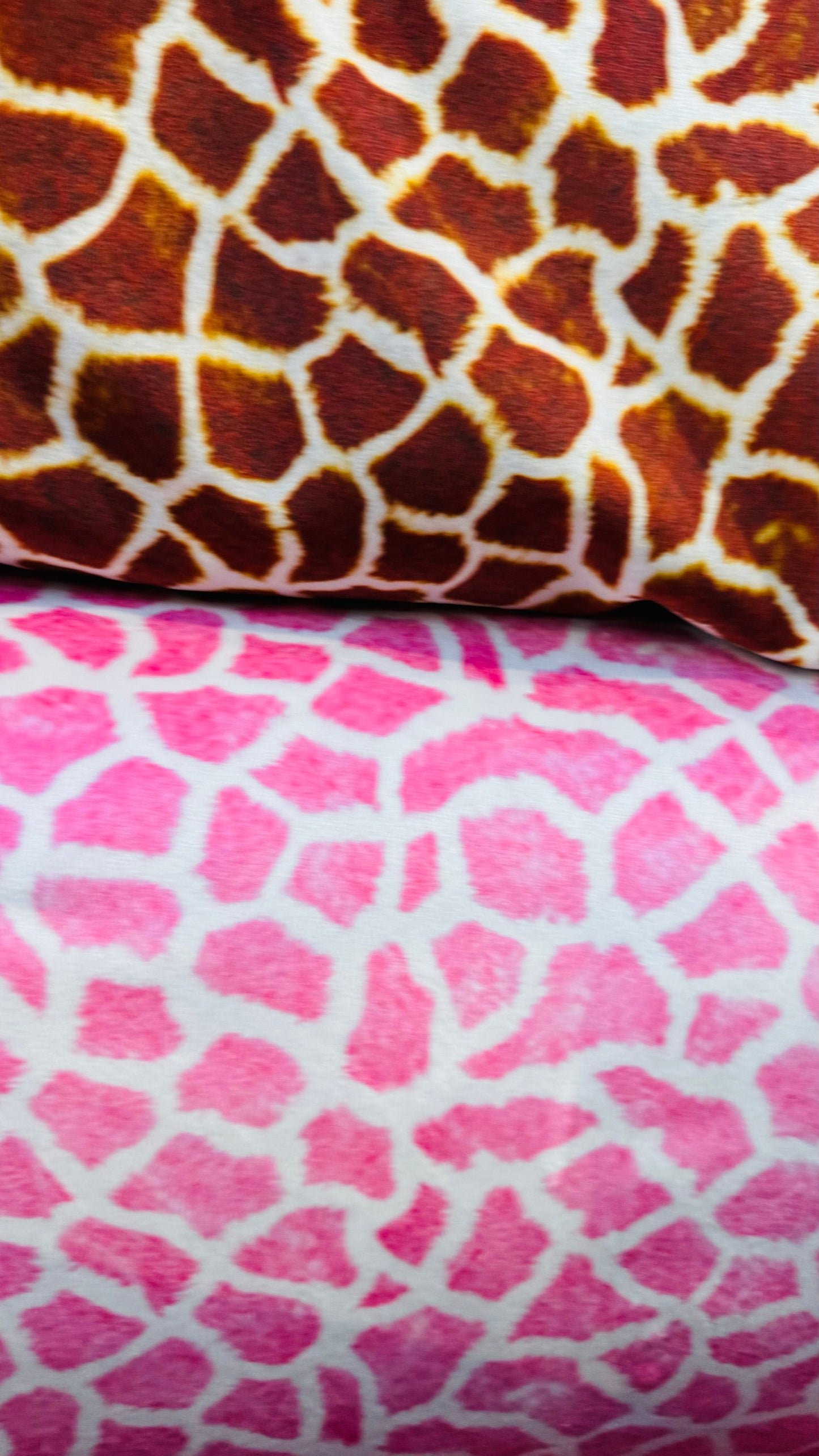 Exotic Giraffe design print on best quality of stretch velvet 4-way stretch 58/60” High quality fabrics by AlexLAFabrics