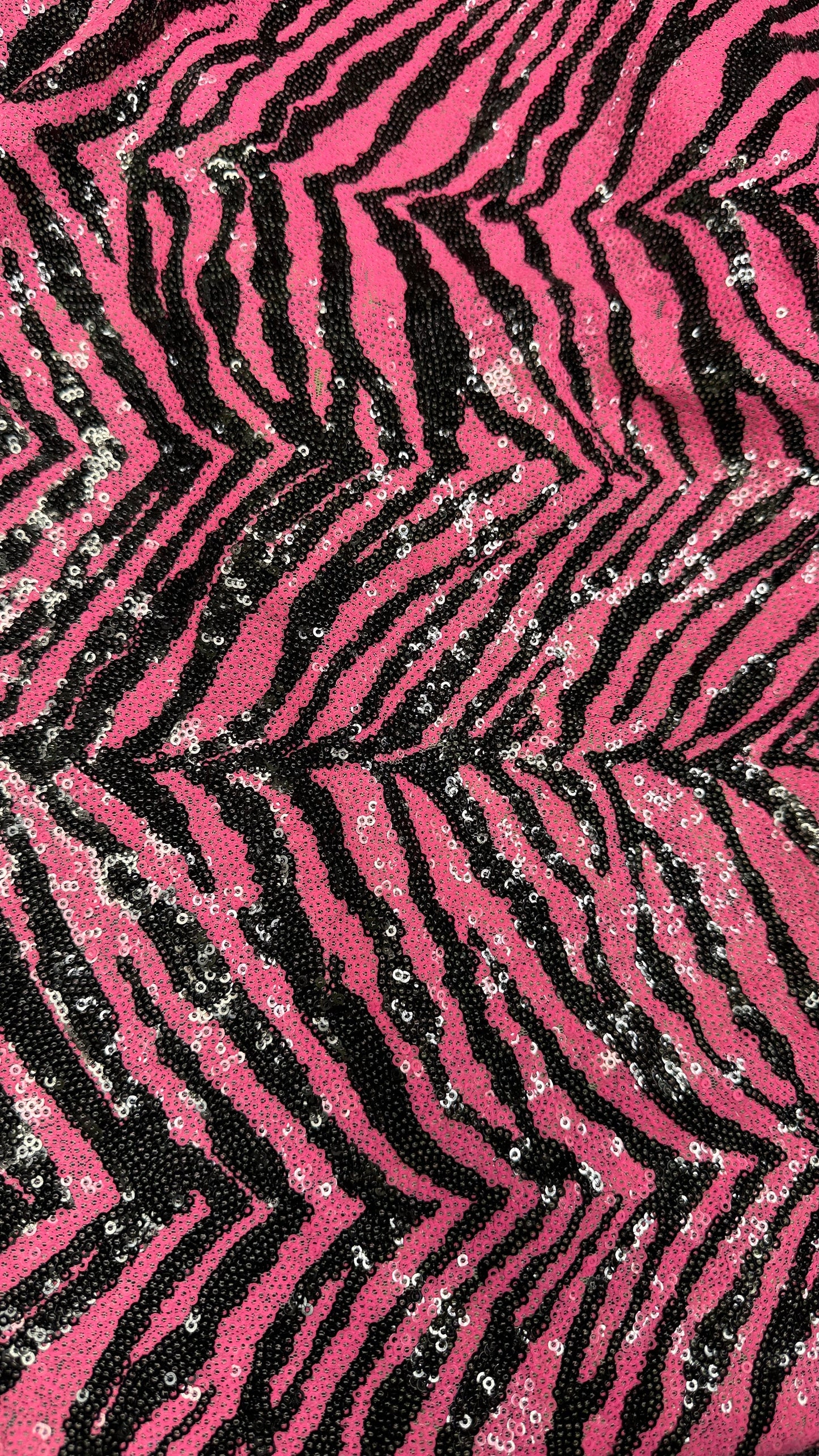 Zebra design  exotic animal on spandex sequins all over embroidered on spandex mesh 2-way 55/57” High quality fabrics by AlexLAFabrics