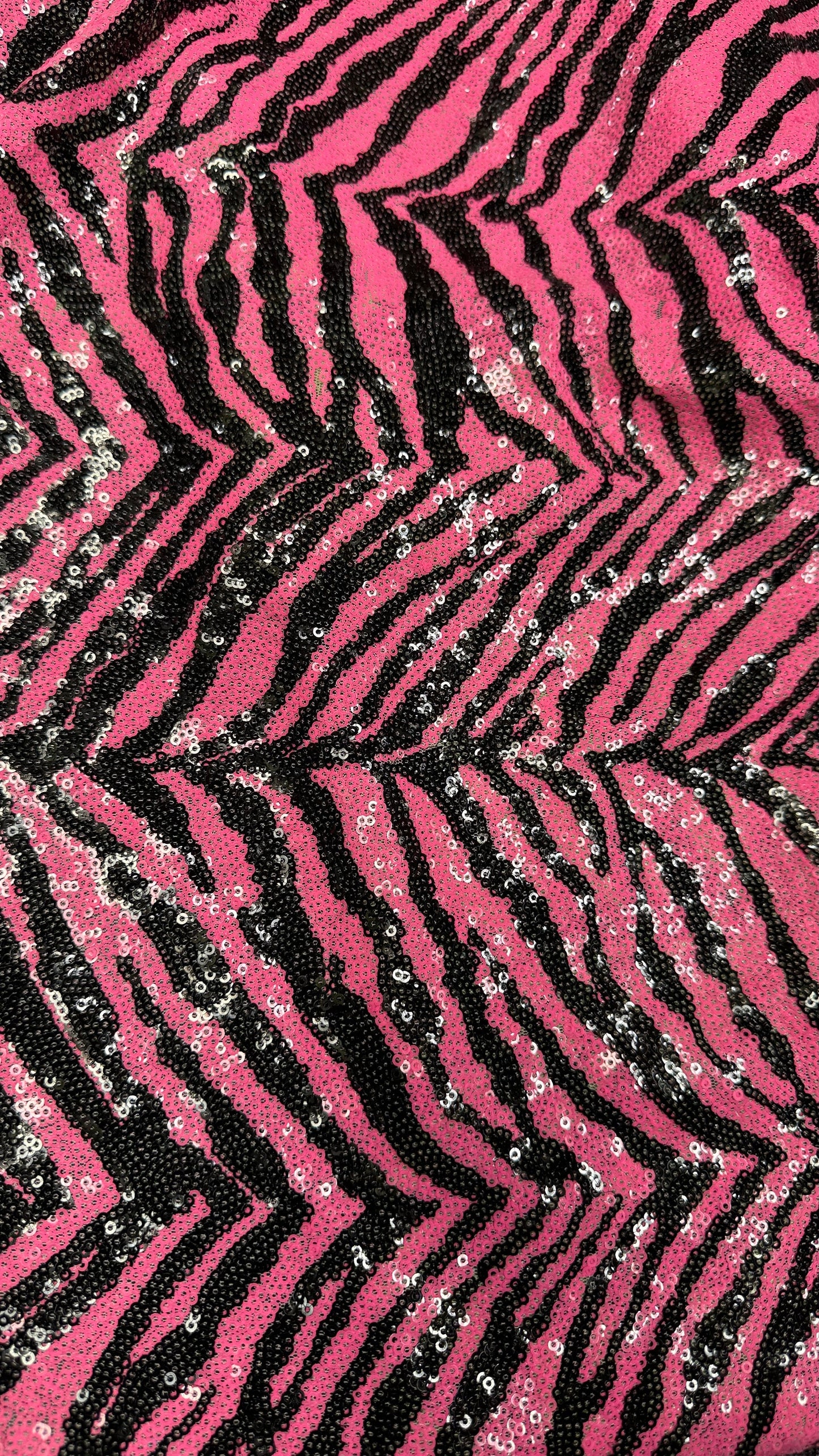 Zebra design  exotic animal on spandex sequins all over embroidered on mesh 55/57” High quality fabrics by AlexLAFabrics