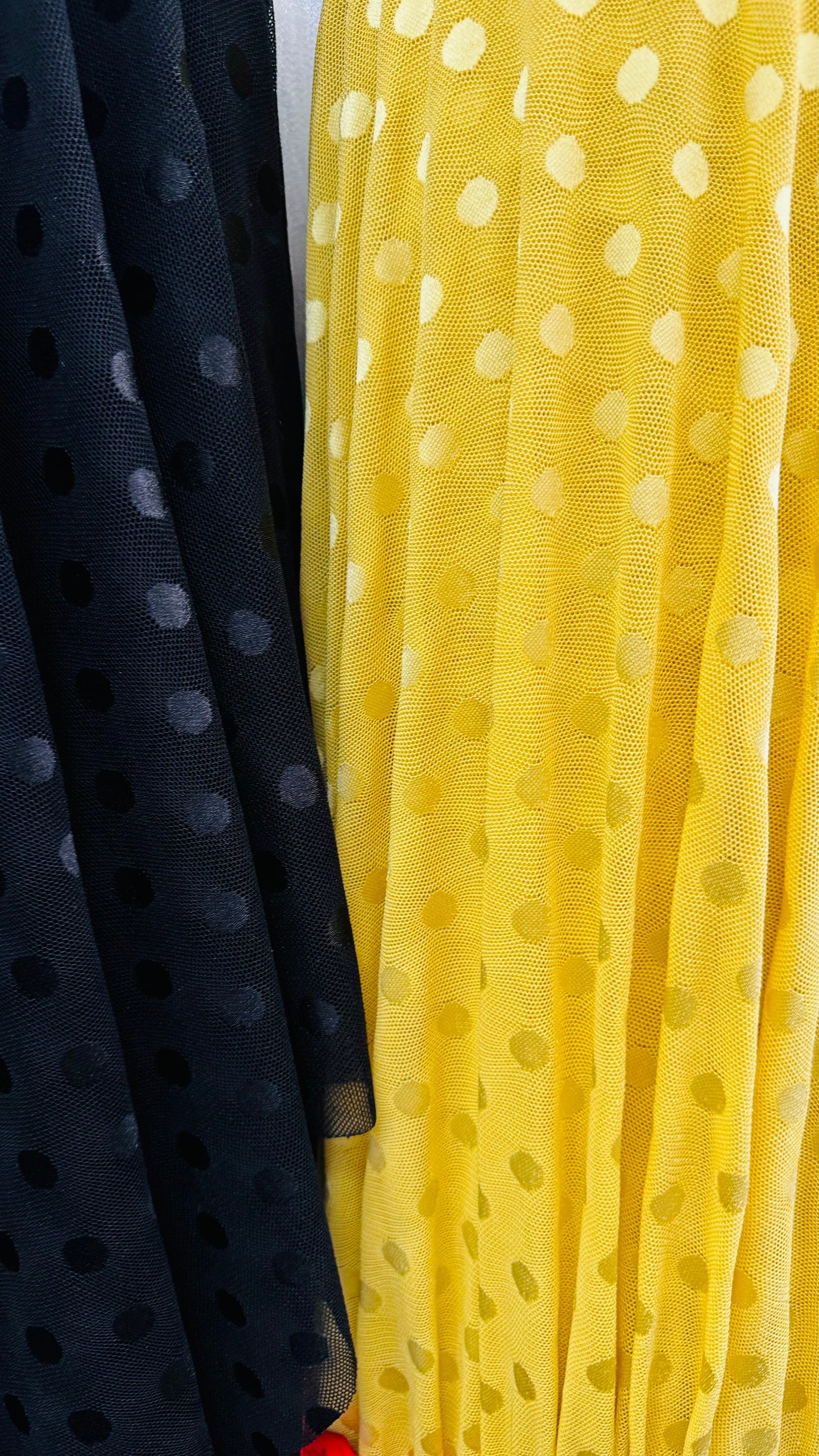 Polka dots design on power mesh 4-way stretch 58/60” High quality fabrics by AlexLAFabrics