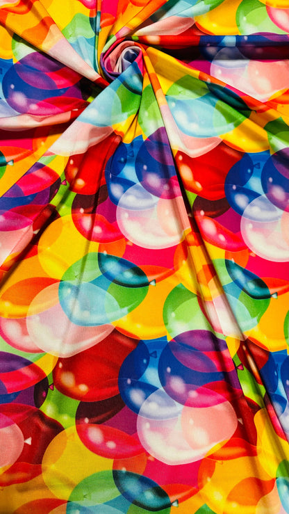 Balloons designs Multicolor print on great quality of nylon spandex 4-way stretch 58/60” High Quality fabrics by AlexLAFabrics