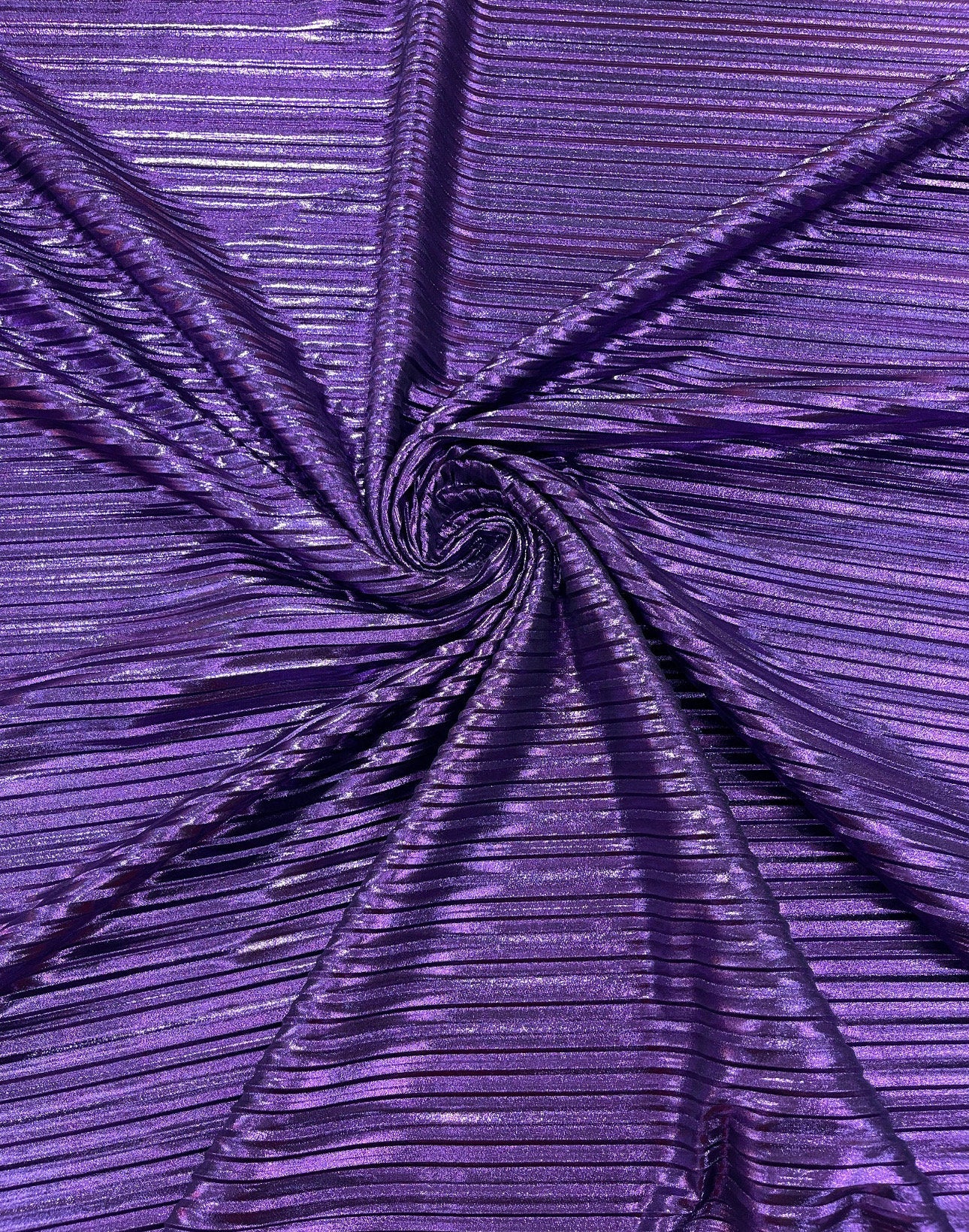 Luxury Metallic Pleated High quality fabric 2-way stretch 58/60” Sold by the YD. Ships worldwide from Los Angeles California USA