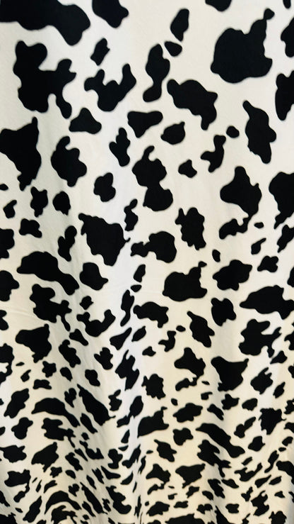 Cow design print on DTY brushed poly spandex 2-way stretch 58/60” High quality fabrics by AlexLAFabrics