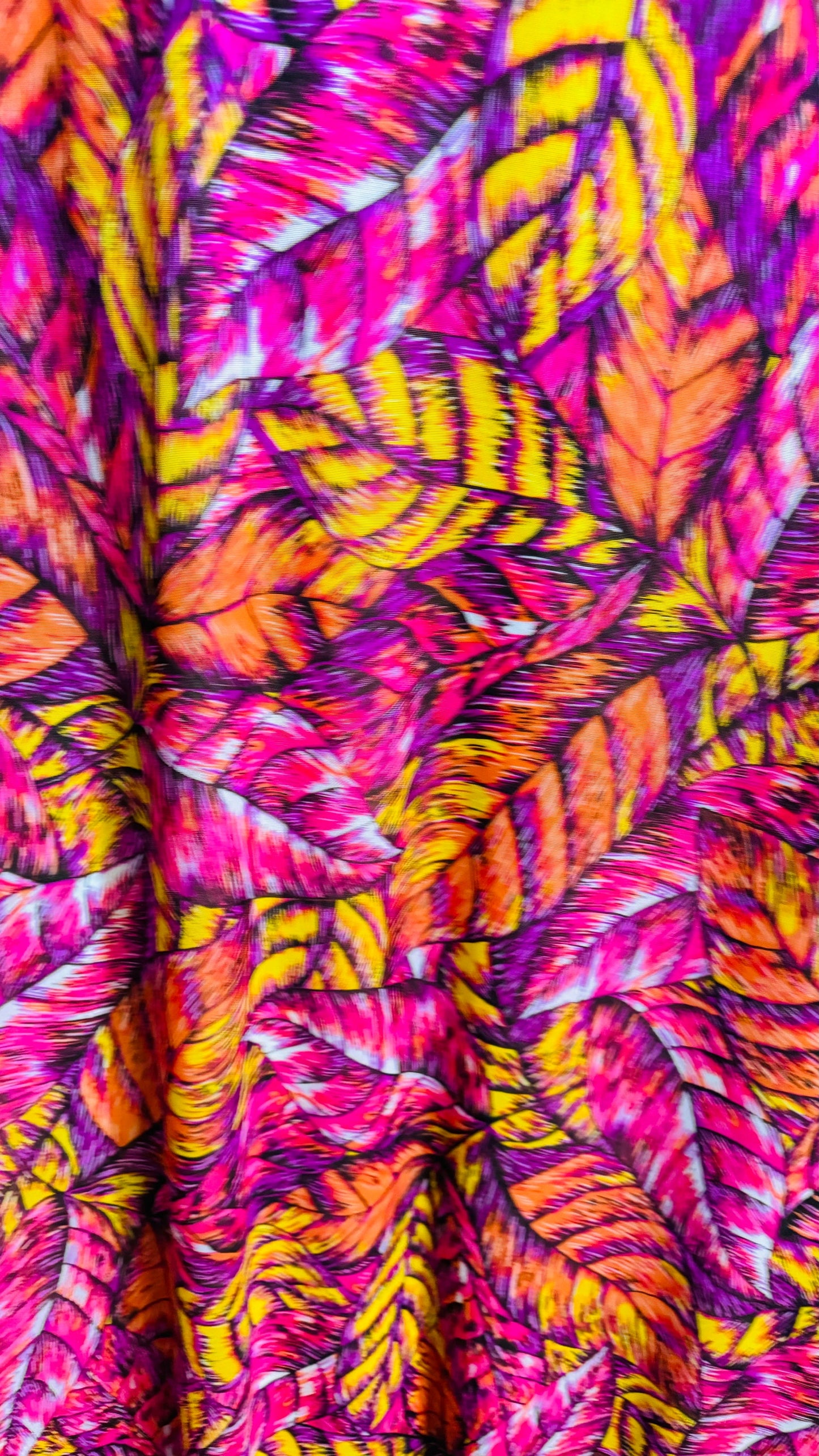 New Leaf design multicolor print on Brazilian power mesh best quality of power mesh 4-way stretch 58/60” High quality fabrics by AlexLAFabri