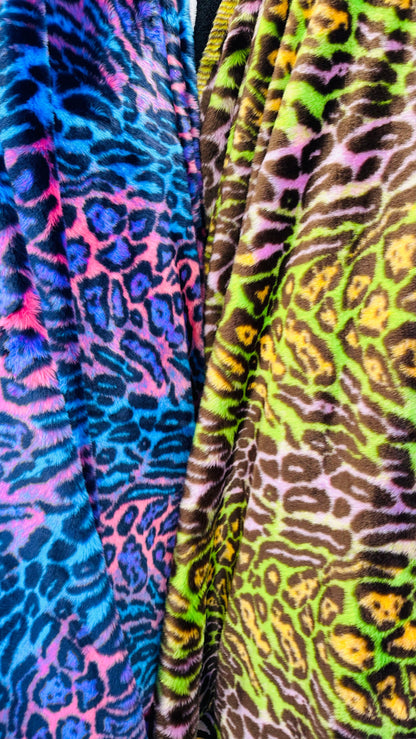 Luxury Faux Fur 2 tone Exotic Leopard design high quality Sold by the YD and 1/2 yd Ships worldwide from Los Angeles California USA