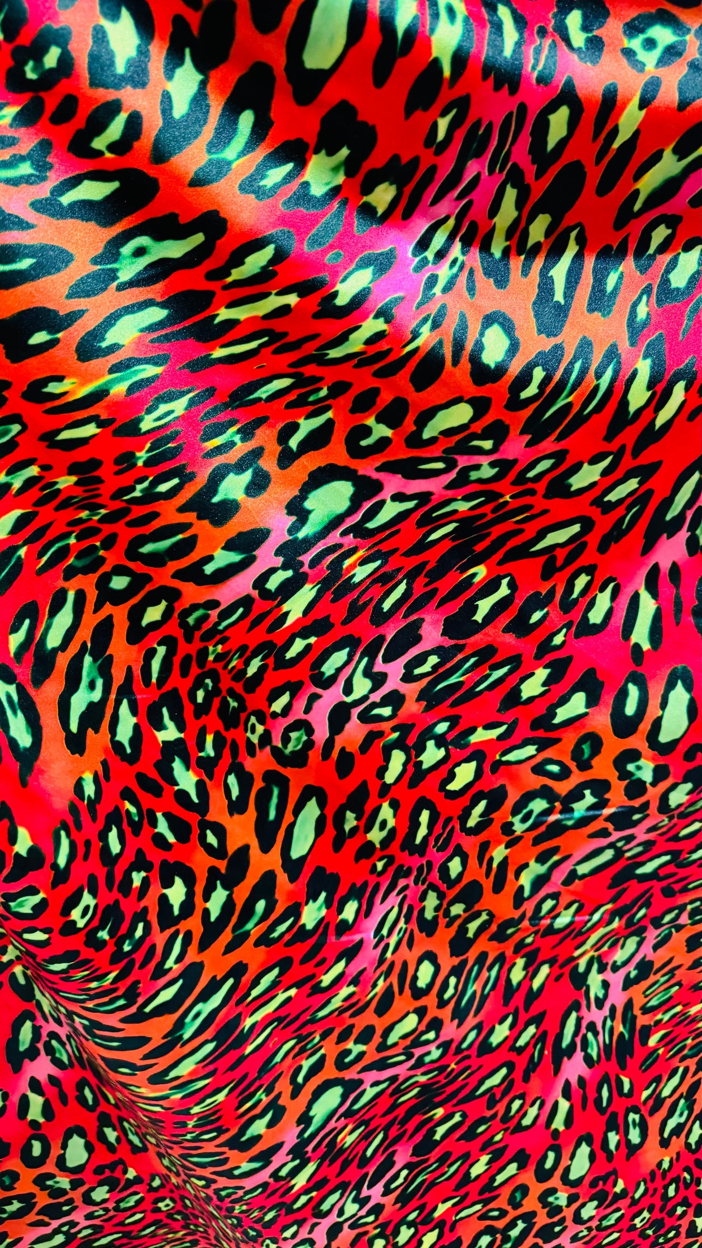 Leopard Exotic animal print with neon colors print on great quality of nylon spandex 4-way stretch 58/60” High quality fabrics by AlexLAFabr