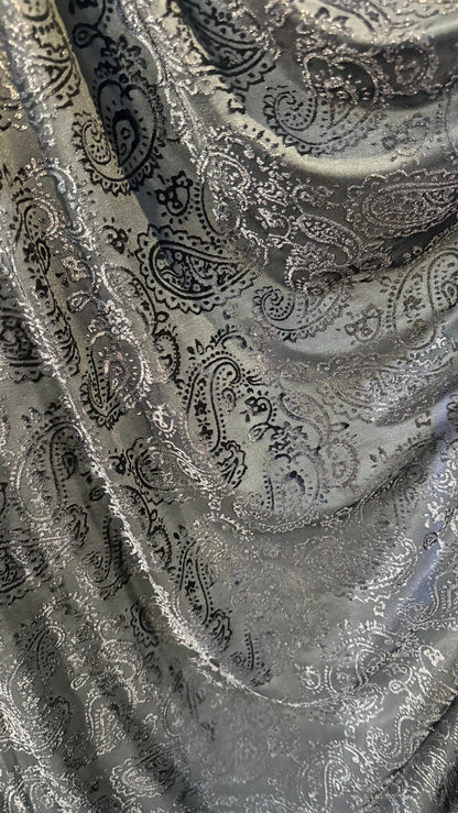 Paisley Luxury design on Burnout stretch velvet 4-way 58/60” High Quality fabrics by AlexLAFabrics