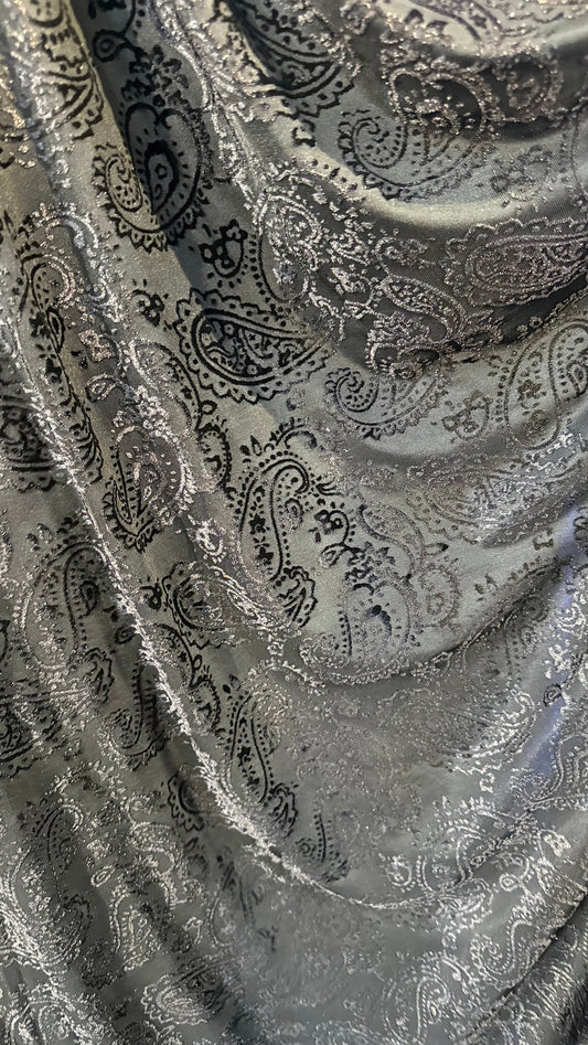Paisley Luxury design on Burnout stretch velvet 4-way 58/60” High Quality fabrics by AlexLAFabrics