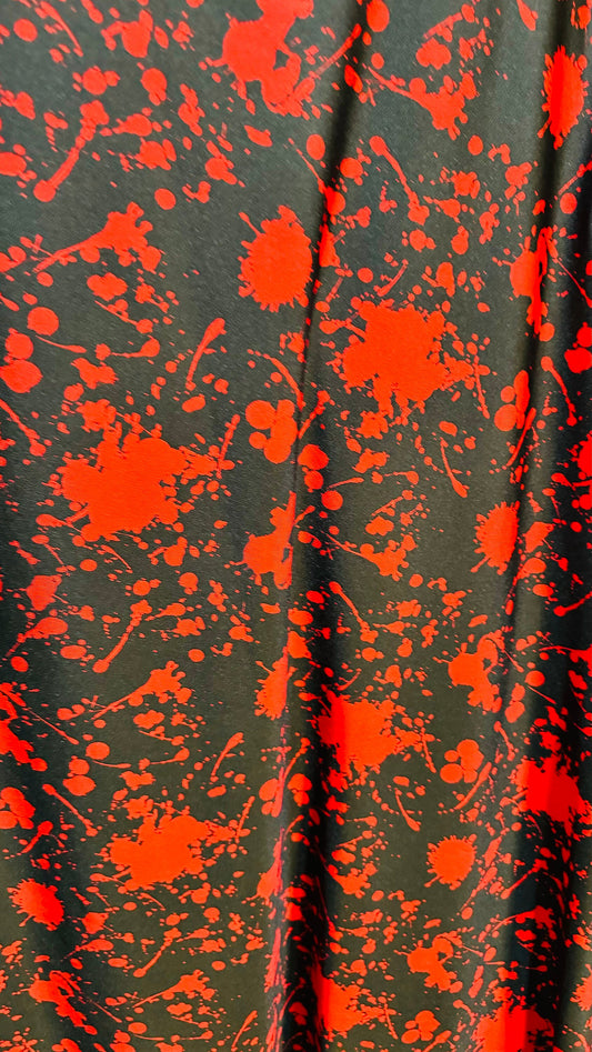 New Splatter Paint design Balck/Red print on great quality of poly spandex 4-way stretch 58/60” High Quality fabrics by AlexLAFabrics