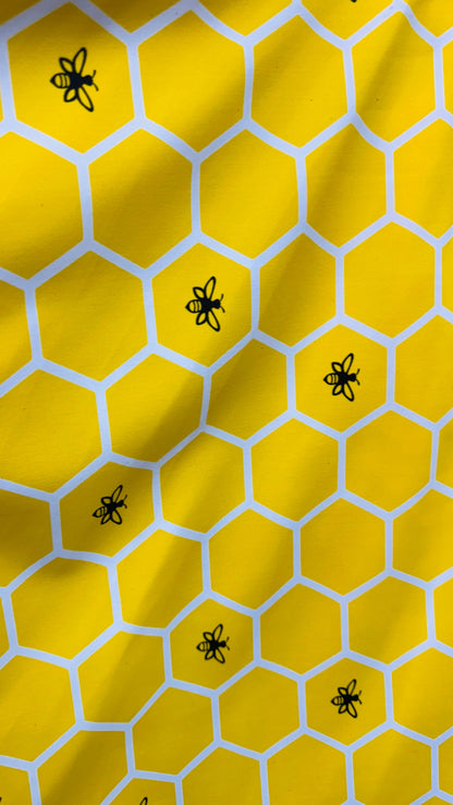 Honeycomb design Print on best quality of nylon spandex 4-way stretch 58/60” High quality fabrics by AlexLAFabrics