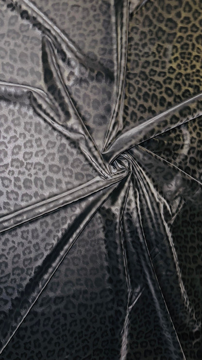 New 3D Spandex reflective Latex Leopard design nylon spandex 4-way stretch 58/60” High quality fabrics by AlexLAFabrics
