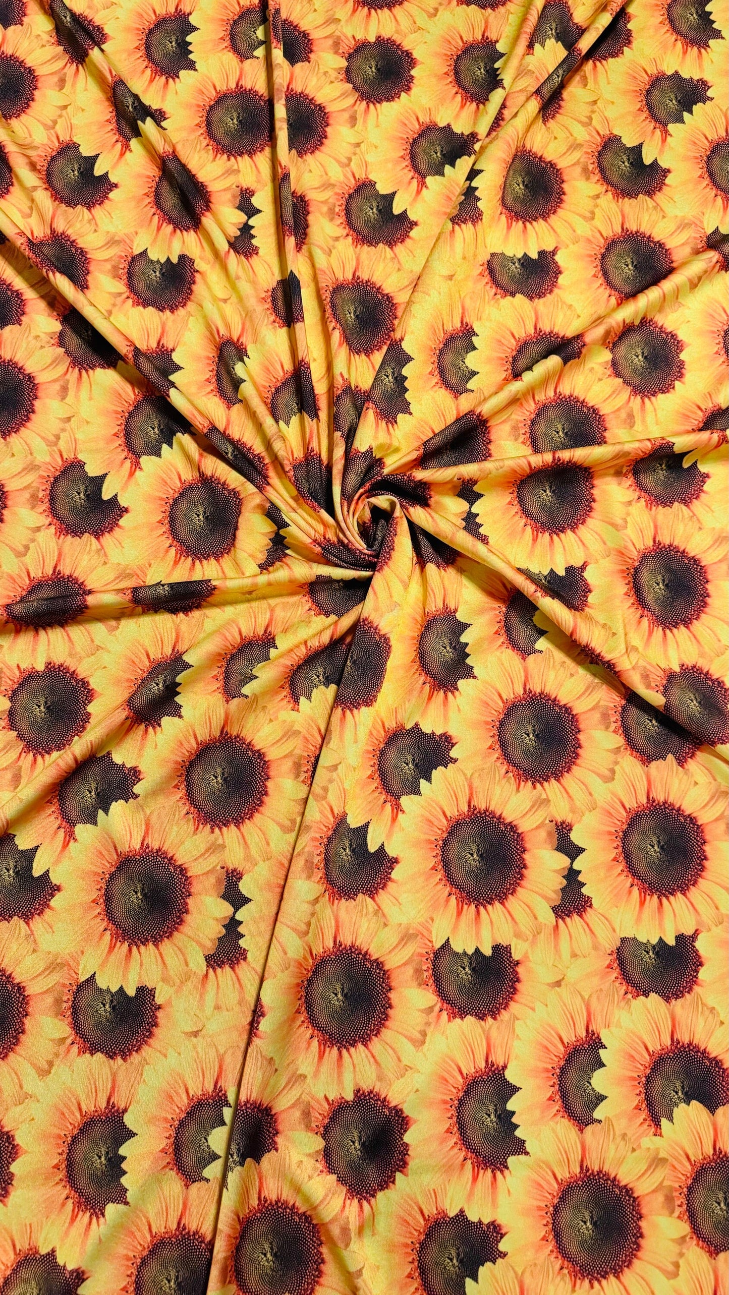 New Sunflower design print on best quality of nylon spandex 4-way stretch 58/60” High quality fabrics by AlexLAFabrics
