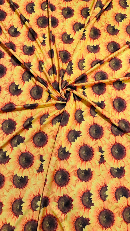 New Sunflower design print on best quality of nylon spandex 4-way stretch 58/60” High quality fabrics by AlexLAFabrics