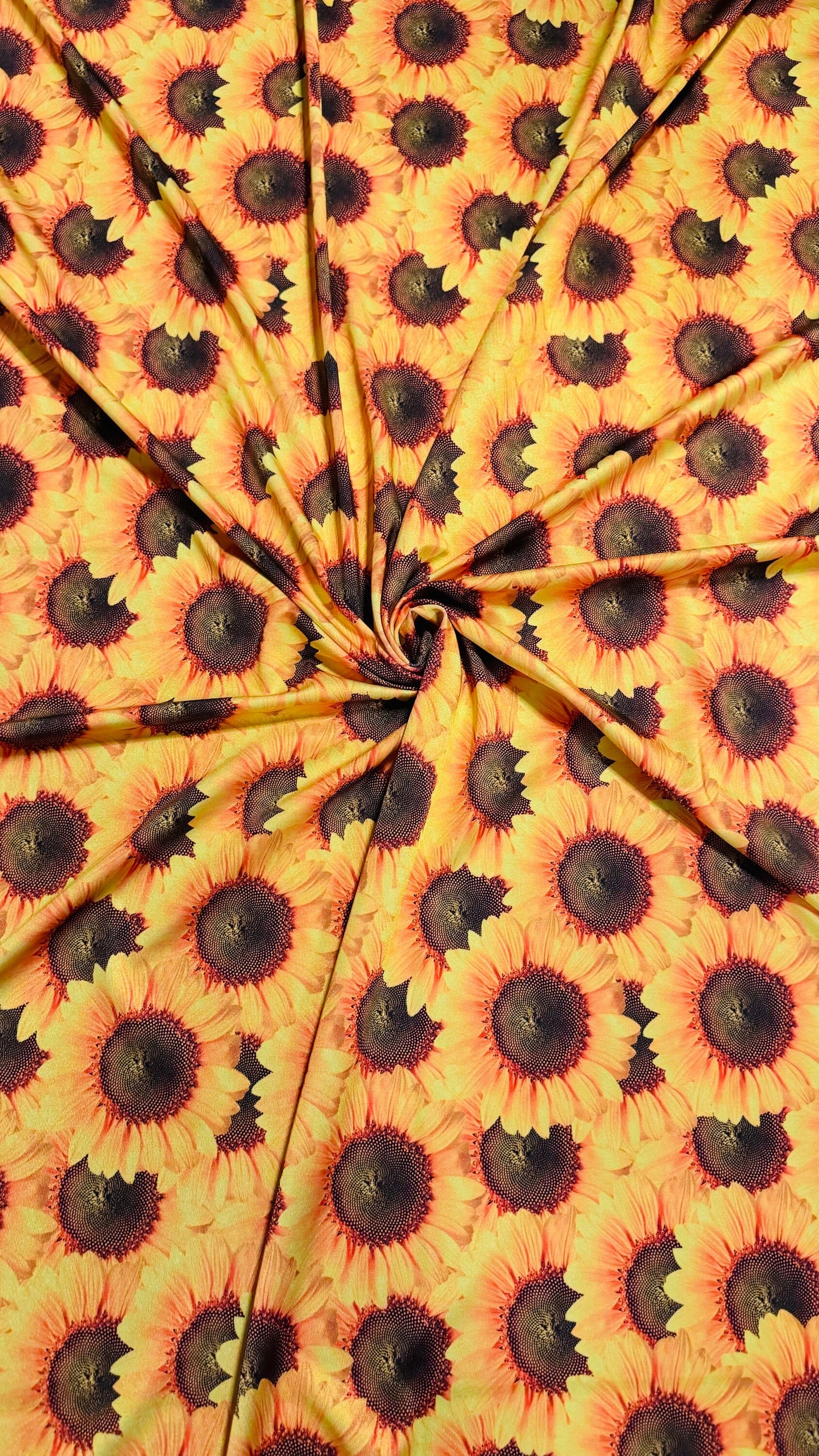 New Sunflower design print on best quality of nylon spandex 4-way stretch 58/60” High quality fabrics by AlexLAFabrics