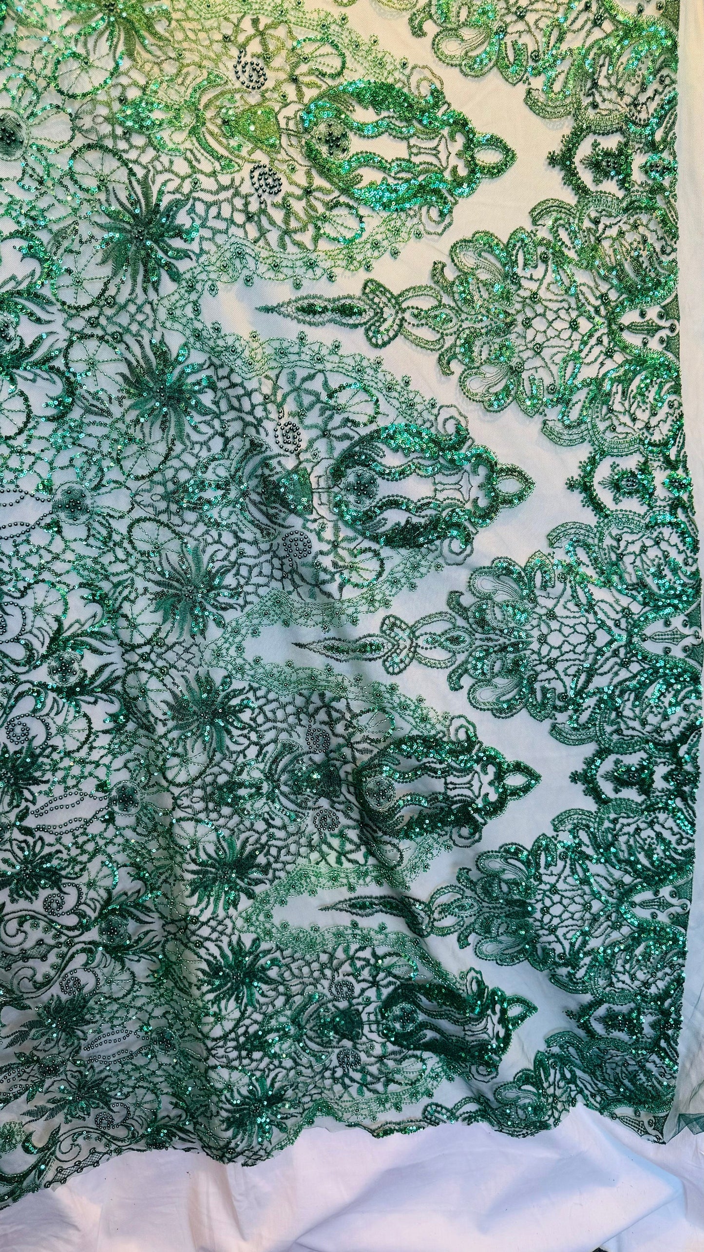 Luxury 3D Beaded Frace  Lace design embroidered ok 4-way stretch 55/57” High Quality fabrics by AlexLAFabrics