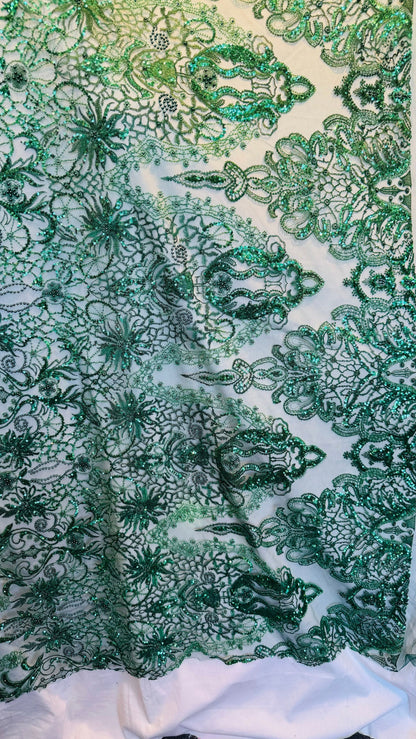Luxury 3D Beaded Frace  Lace design embroidered ok 4-way stretch 55/57” High Quality fabrics by AlexLAFabrics