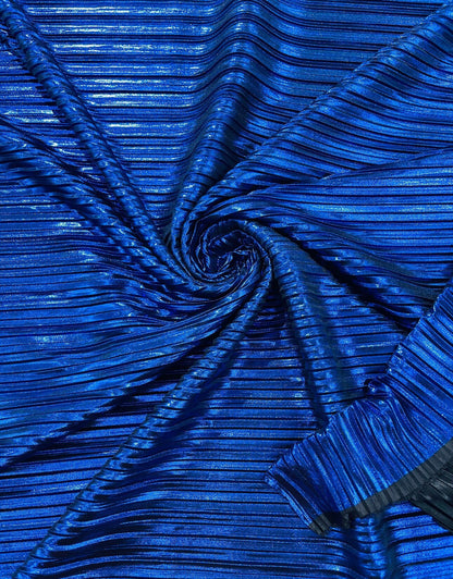Luxury Metallic Pleated High quality fabric 2-way stretch 58/60” Sold by the YD. Ships worldwide from Los Angeles California USA