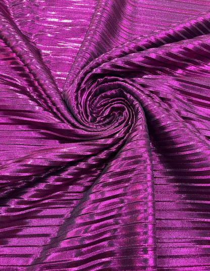 Luxury Metallic Pleated High quality fabric 2-way stretch 58/60” Sold by the YD. Ships worldwide from Los Angeles California USA